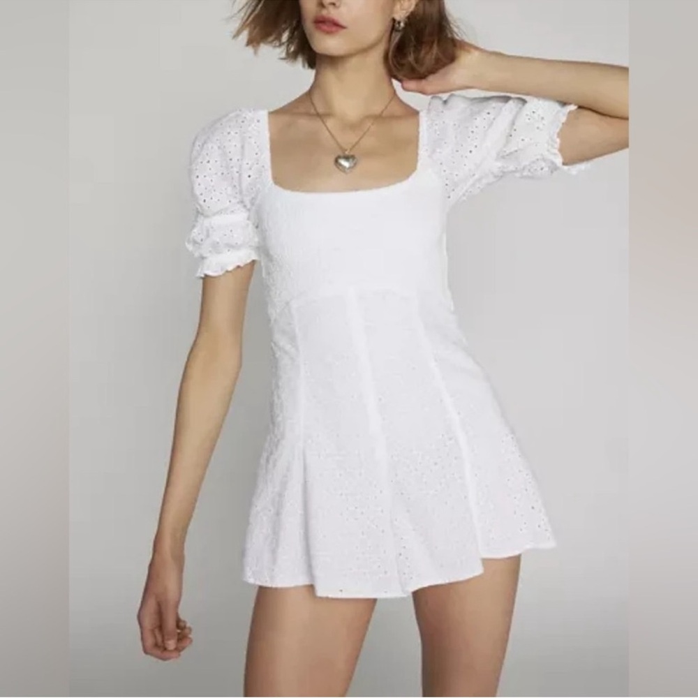 Kimchi Blue Ivy Eyelet Lace Romper White Medium